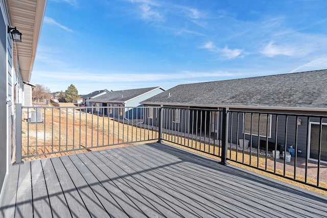 deck featuring central air condition unit