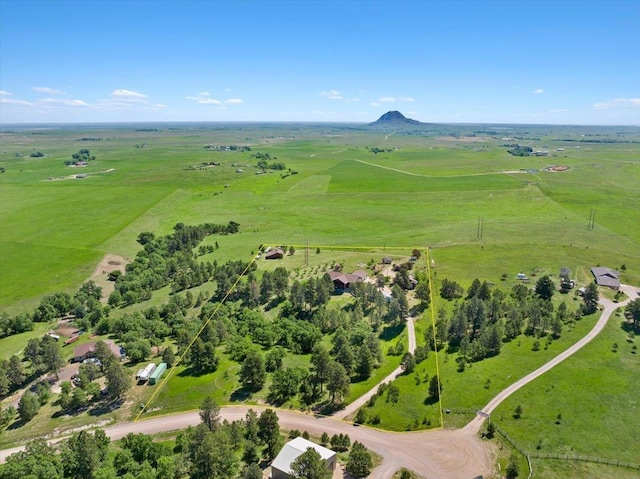 birds eye view of property with a rural view