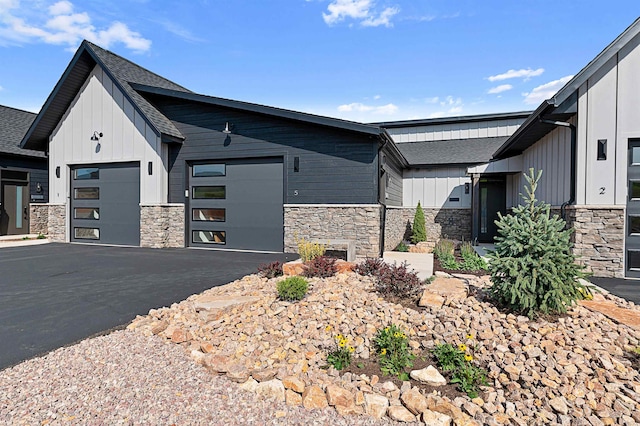 exterior space with a garage