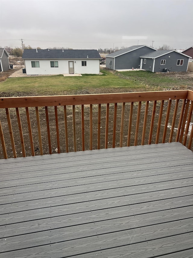 deck with a lawn