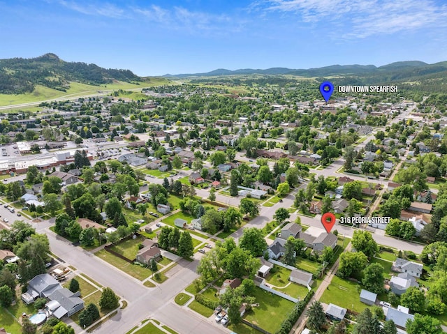 bird's eye view featuring a mountain view