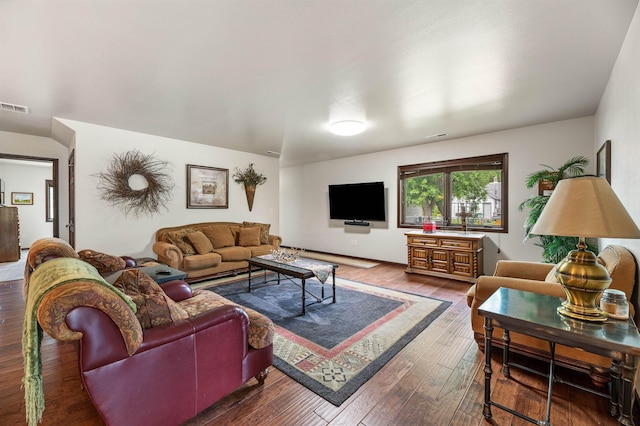 living room featuring hardwood / wood-style floors