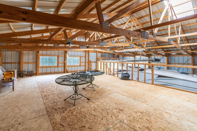 11504 Melchert Pl, Hill City, SD 57745 - miscellaneous room with metal wall and vaulted ceiling