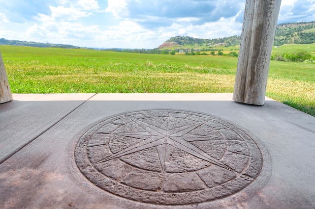 view of patio with a rural view