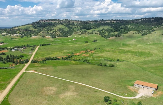 bird's eye view with a rural view