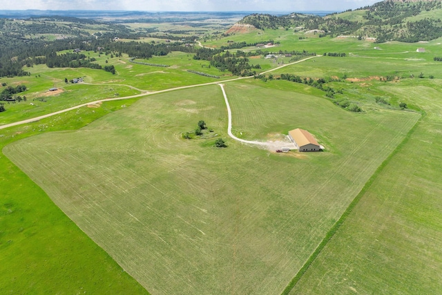 bird's eye view with a rural view