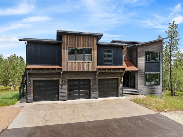 modern home with a garage