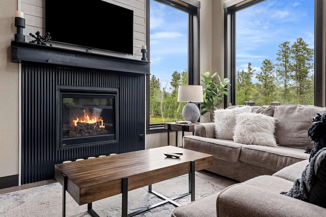 21242 Rubys Way, Lead, SD 57754 - living area with a glass covered fireplace