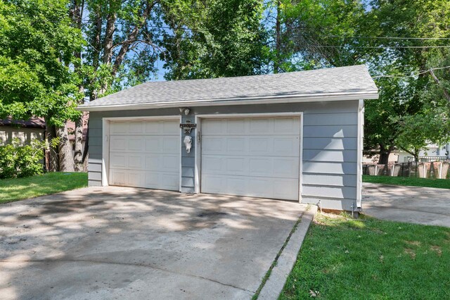 view of garage