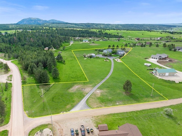 aerial view featuring a mountain view