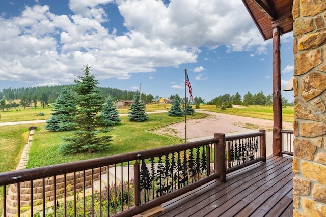 23470 Mineral Ln, Hill City, SD 57745 - wooden deck featuring a lawn