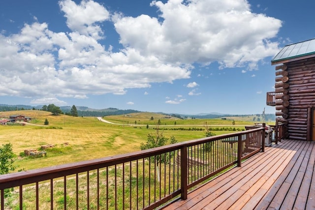 23470 Mineral Ln, Hill City, SD 57745 - wooden terrace featuring a mountain view and a rural view
