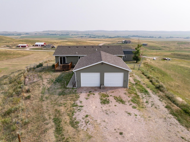 aerial view featuring a rural view