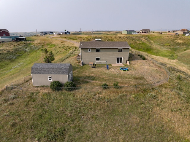 bird's eye view with a rural view