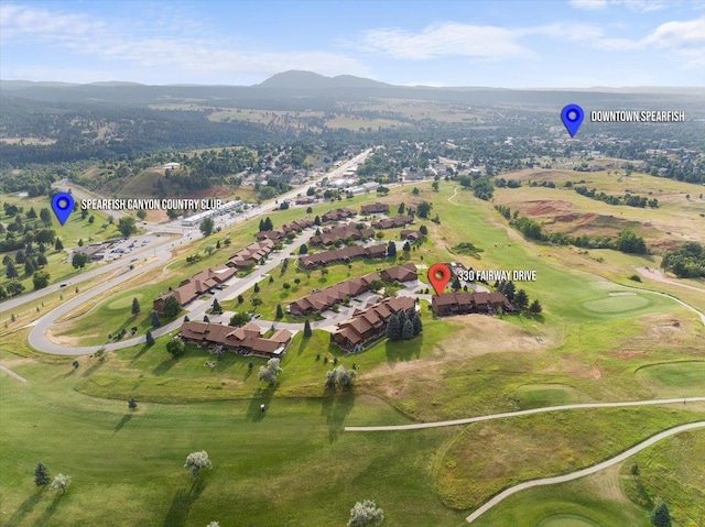 aerial view featuring a mountain view