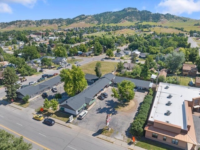 aerial view with a mountain view