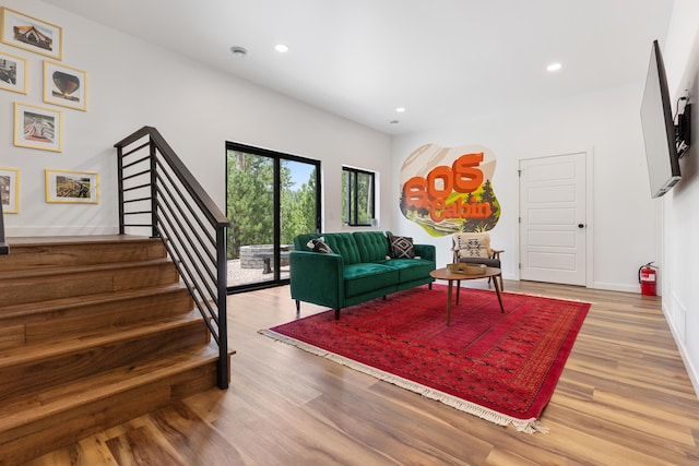 living room featuring light hardwood / wood-style floors