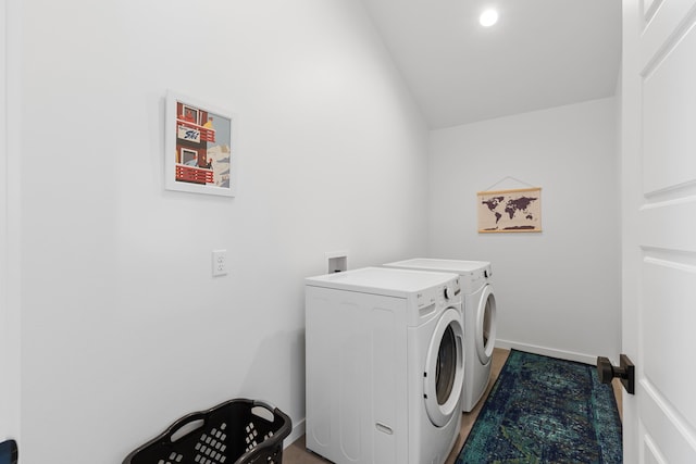 laundry room featuring washing machine and clothes dryer