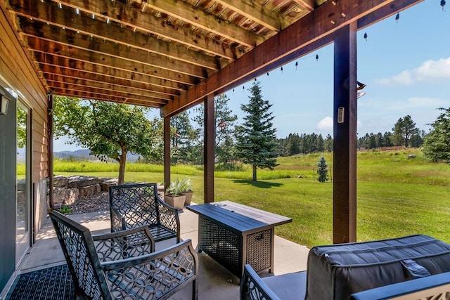 view of patio with an outdoor hangout area