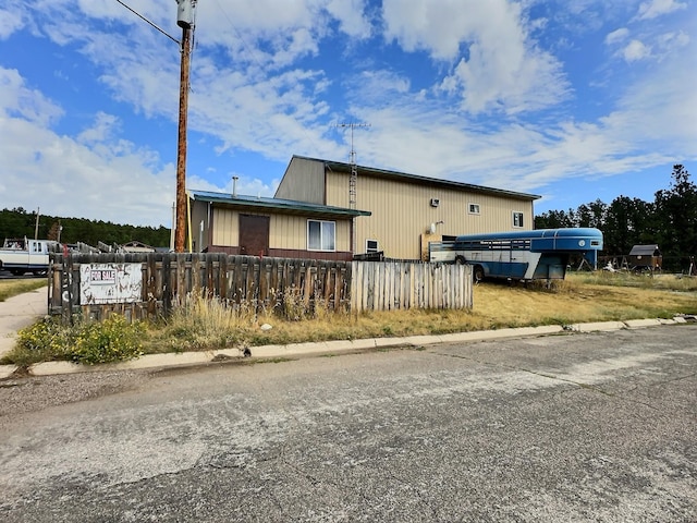view of home's exterior featuring a fenced front yard