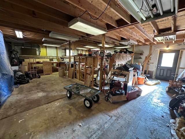 interior space with a workshop area