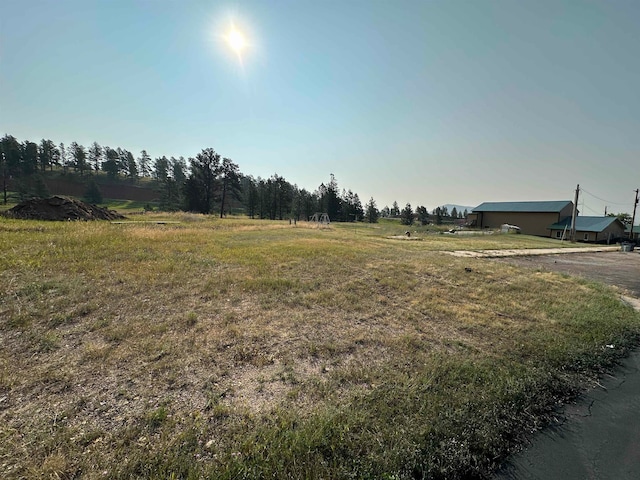 view of yard with a rural view