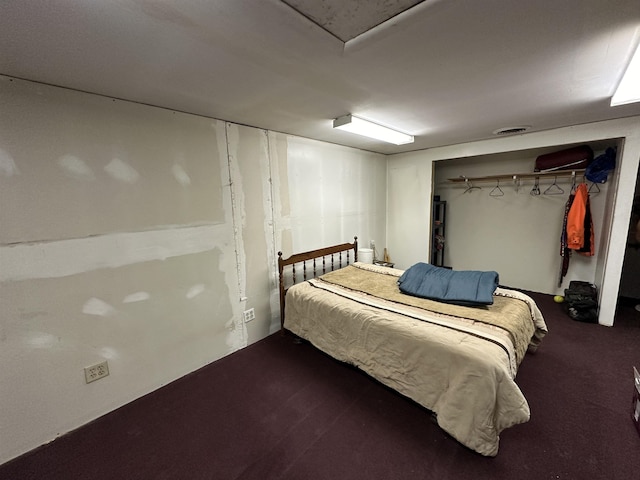 bedroom featuring visible vents