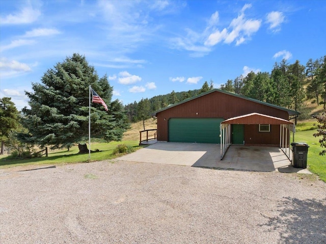 garage with a carport