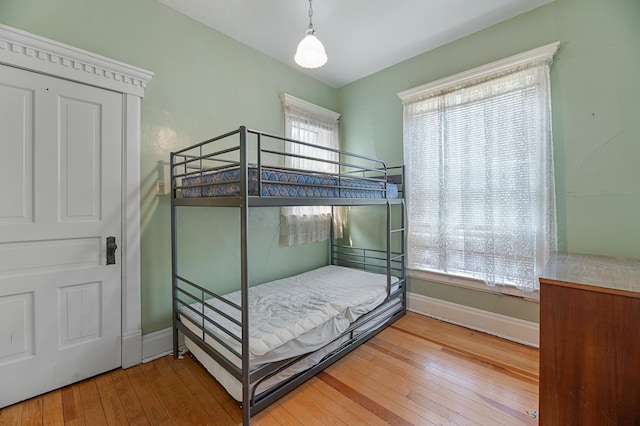 unfurnished bedroom featuring light hardwood / wood-style flooring