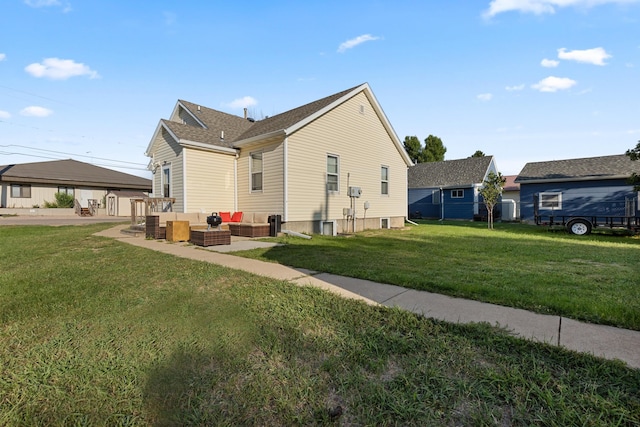 view of property exterior with a yard