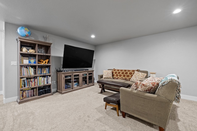 living room featuring carpet floors