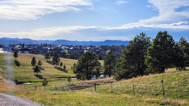 mountain view with a rural view