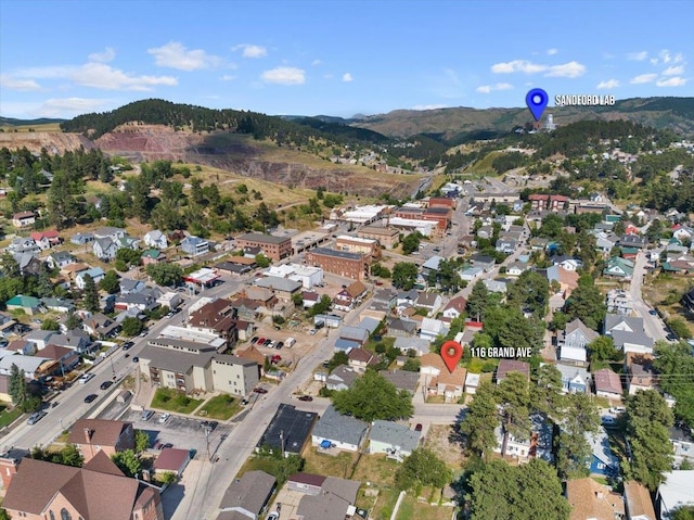 aerial view featuring a mountain view