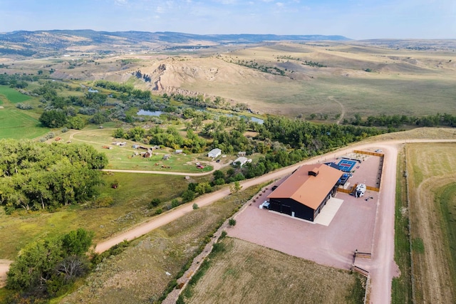 drone / aerial view with a rural view