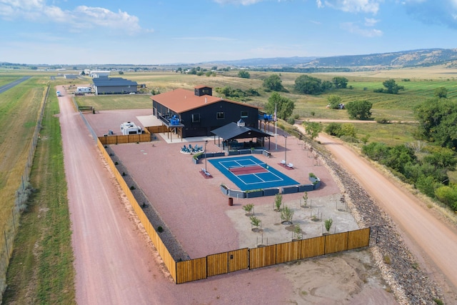 aerial view featuring a rural view