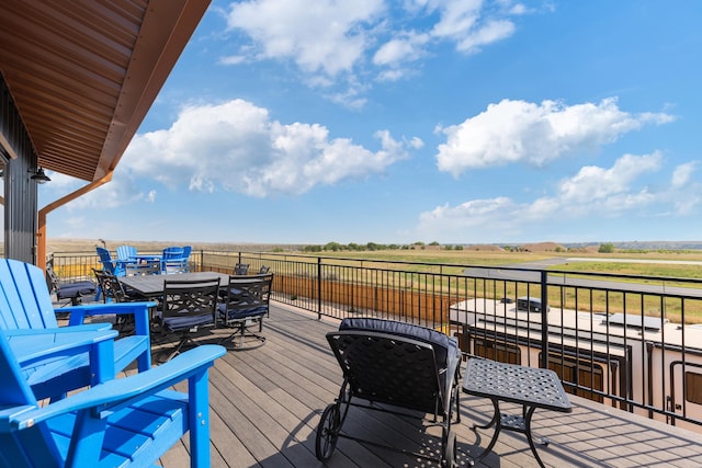 deck featuring a rural view