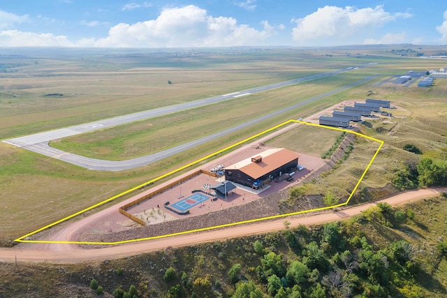 aerial view with a rural view