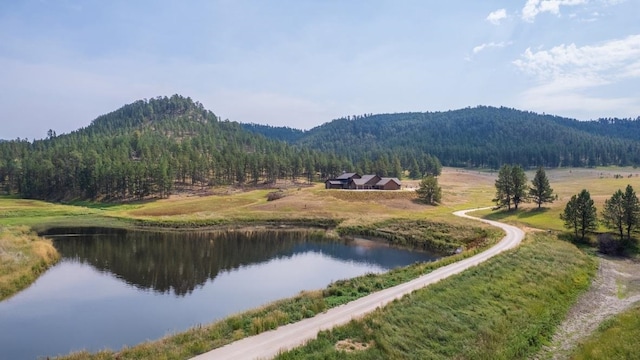 property view of water featuring a mountain view