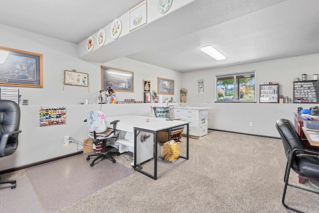 office space featuring a textured ceiling