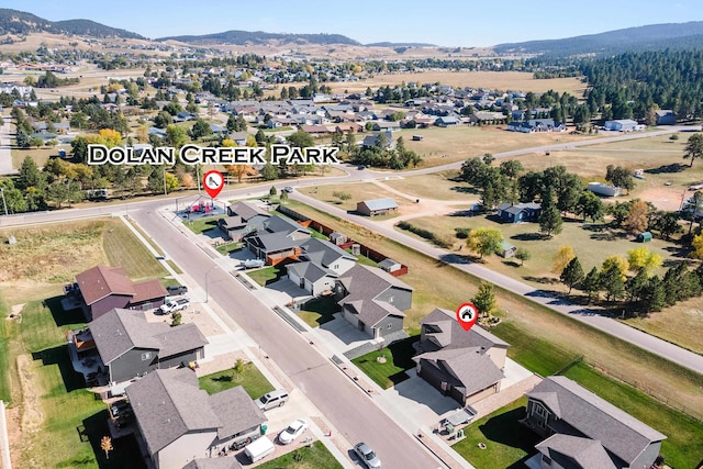 aerial view featuring a mountain view