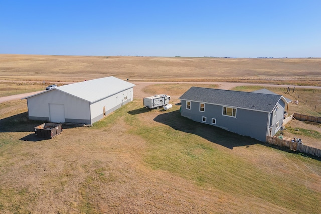 drone / aerial view with a rural view