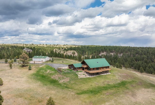 bird's eye view with a rural view