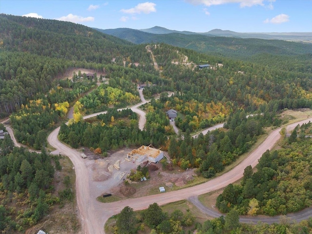 drone / aerial view with a mountain view