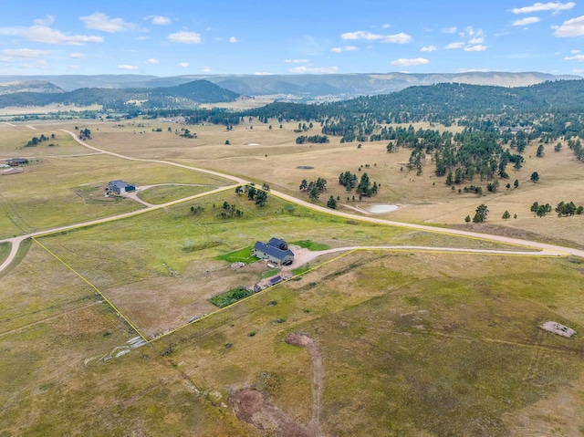 bird's eye view with a rural view and a mountain view