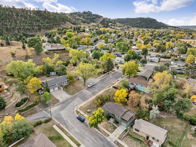 bird's eye view featuring a mountain view