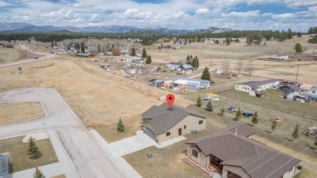 aerial view featuring a mountain view