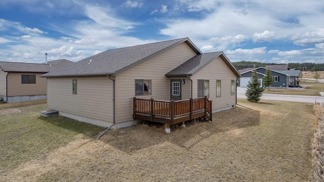 view of front facade with a deck