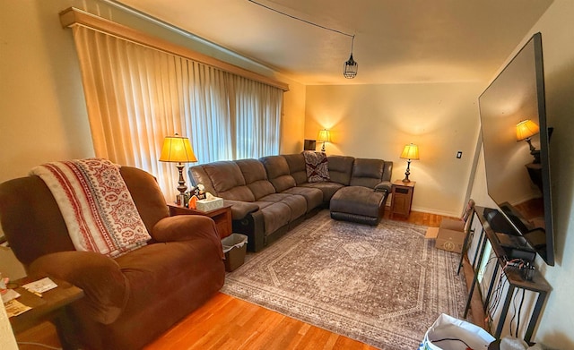 living room featuring wood-type flooring