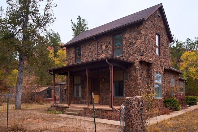 view of front of house with covered porch