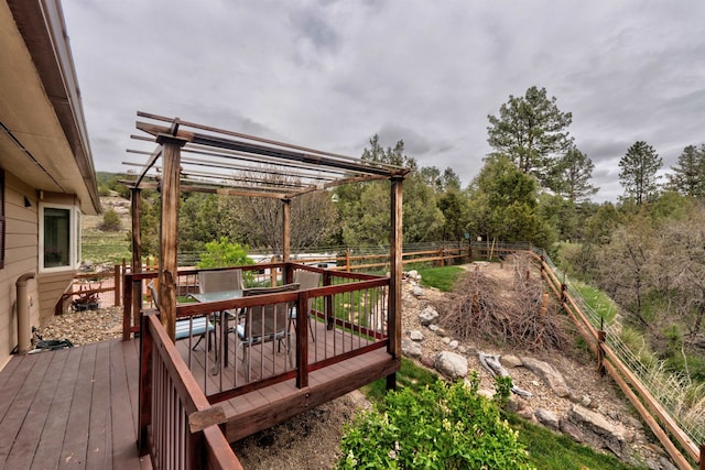 deck featuring a pergola